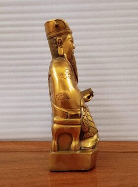 双龙工艺纯铜城隍像城隍爷像铜像家居工艺品桌面摆件