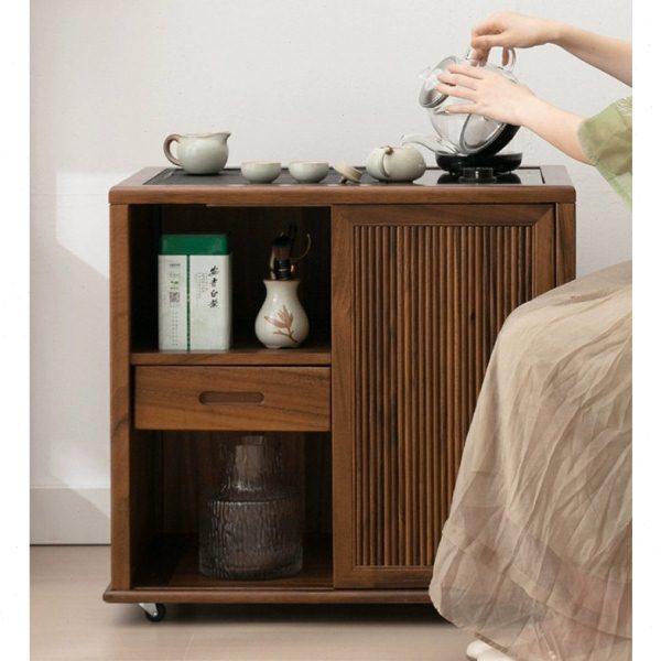 胡桃木移动泡茶台公室茶几客厅烧水壶一体实木茶水柜轻奢煮茶柜,淘宝优惠券,粉丝福利购,淘宝优惠卷