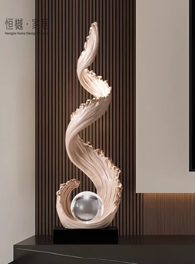 风生水起入户玄关装饰摆件轻奢z高档客厅电视柜高级感艺术雕塑摆