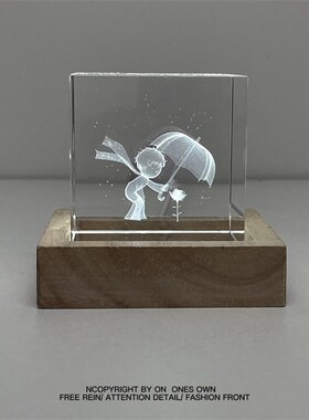 只有你是我无i可替代的玫瑰浪漫治愈系水晶摆件送朋友生日礼