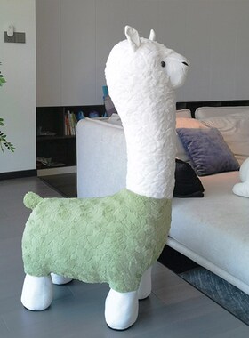 创意羊驼座椅凳子动物坐凳u网红客厅落地摆件装饰乔迁新居搬家礼