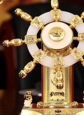 德国品质礼d之源舵手摆件 领航舵轮工艺品办公桌摆设 商务乔迁开