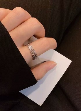 XUPING钱币铜钱米多多戒指小众轻奢设计感P高级感素圈食指指环D