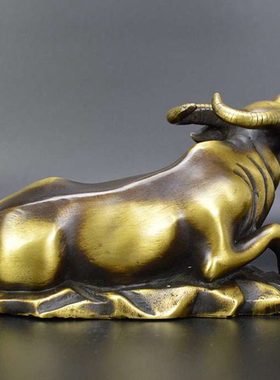 黄铜华尔街牛摆件铜牛炒股牛股市牛生肖牛仿古铜器工艺品家居摆设