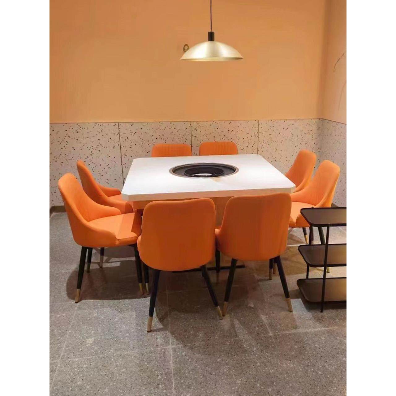 大理石火锅桌商用实木岩板串串香烤肉一体桌子无烟电磁炉火锅圆桌,淘宝优惠券,粉丝福利购,淘宝优惠卷