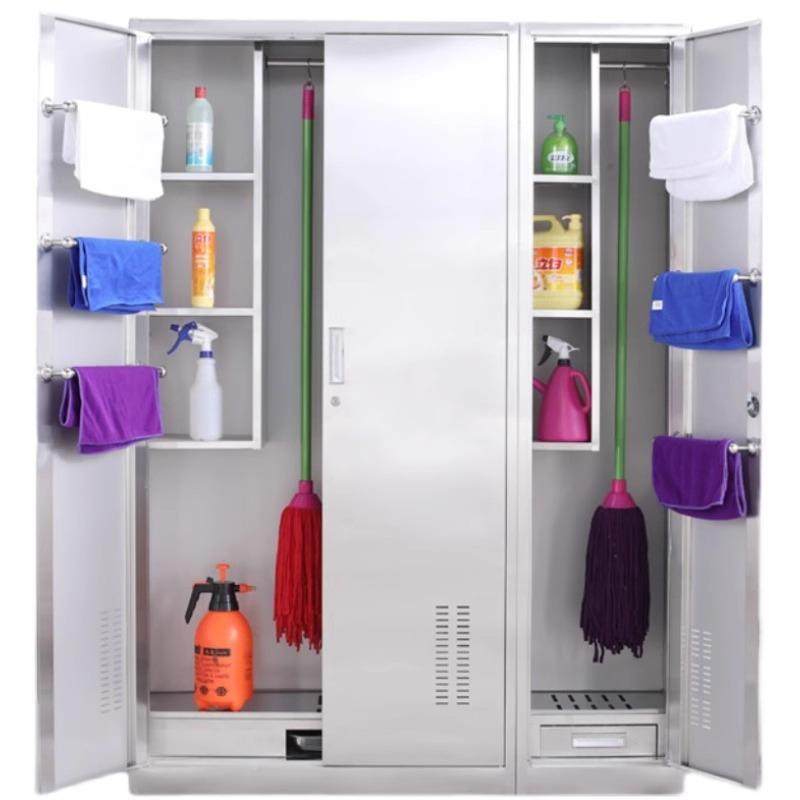 不锈钢清洁洁柜生柜阳台YH9968杂物储物柜保工具柜户外学拖把收卫,淘宝优惠券,粉丝福利购,淘宝优惠卷