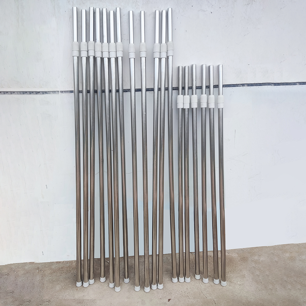 手持伸缩旗杆加厚不锈钢户外导游杆2米手摇3米收缩杆2.5米定制旗 - 图1