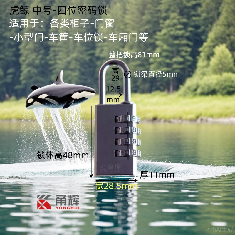 304不锈钢密码挂n锁户外防水防锈防雨大门锁车厢电力锁密码锁挂锁 - 图3