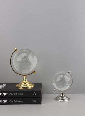 北欧创意迷e你水晶地球仪摆件客厅卧室玄关桌面样板房软装家居饰
