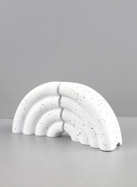 现代简约树脂扇形半圆书档书靠桌面摆件客厅书房电视柜家居装饰品