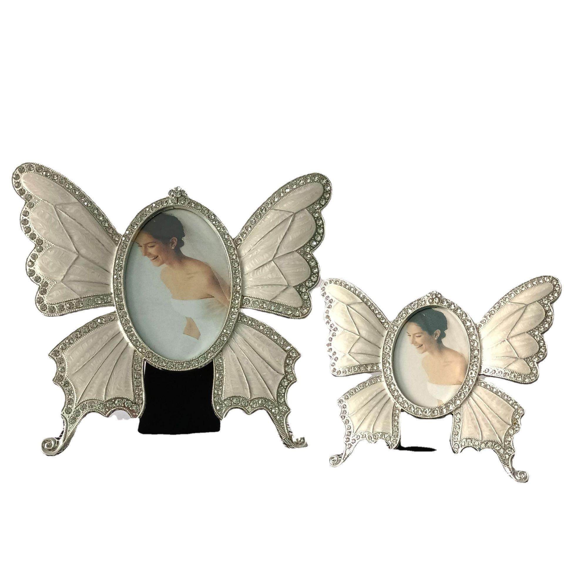 银白珍珠色镶钻蝴蝶2*3，2.5*3.5，4*6寸金属相框,淘宝优惠券,粉丝福利购,淘宝优惠卷