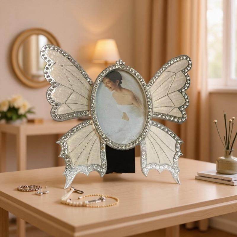 银白珍珠色镶钻蝴蝶2*3，2.5*3.5，4*6寸金属相框,淘宝优惠券,粉丝福利购,淘宝优惠卷