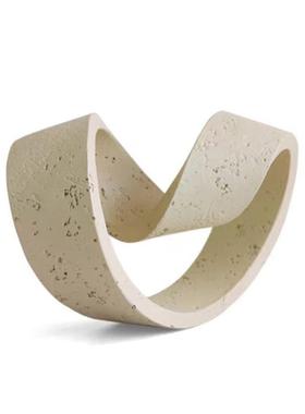 现代轻奢样板间客厅茶几装饰品售楼处大堂桌面绿植烟缸装饰书摆件