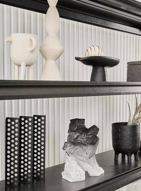 售楼部展厅客厅书房套装软装样板间感轻奢书架书柜装饰品摆件