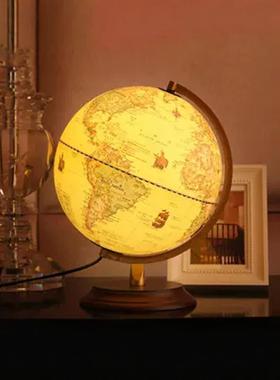 复古地球仪模型摆件美式家居客厅书房怀旧工艺装饰品创意欧式台灯