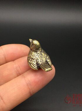 实心铜小麻雀摆件 全铜迷你袖珍铜麻雀铜鸟缩小版小鸟微观仿真
