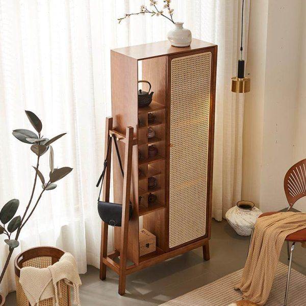 茶室藤编实木家具博古架茶杯茶具收纳柜多宝阁陈列柜置物柜展示柜,淘宝优惠券,粉丝福利购,淘宝优惠卷