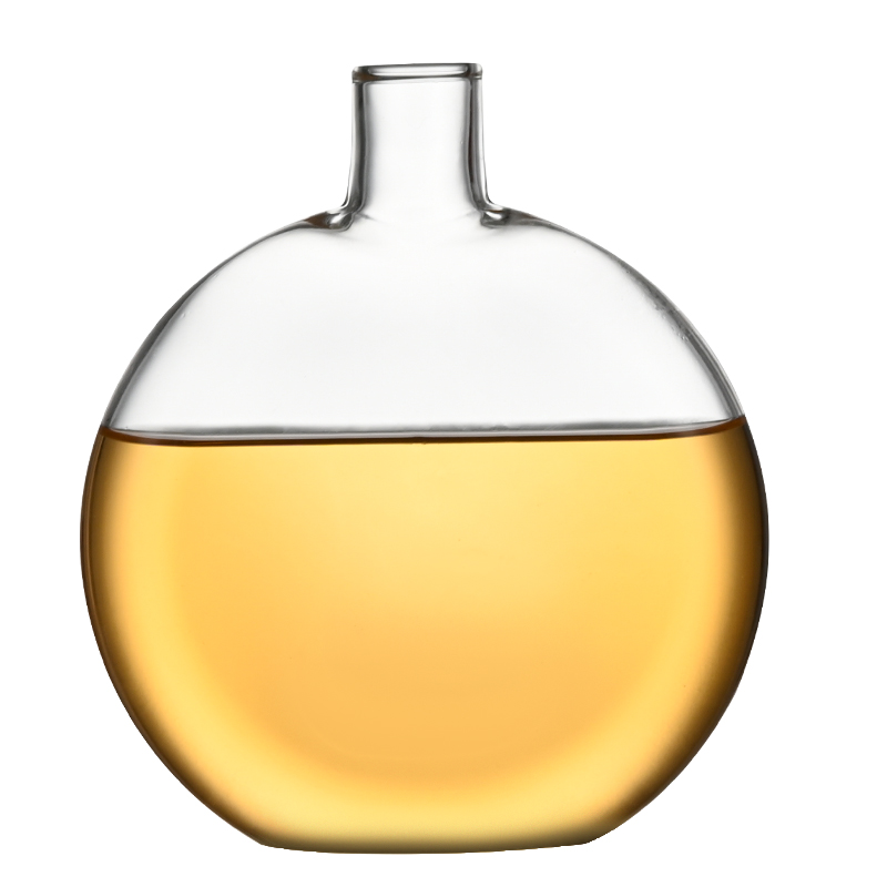 Round cold brew bottle moon bottle l new Chinese style teahouse tea bottle high borosilicate high temperature resistant portable kettle wine bottle tea