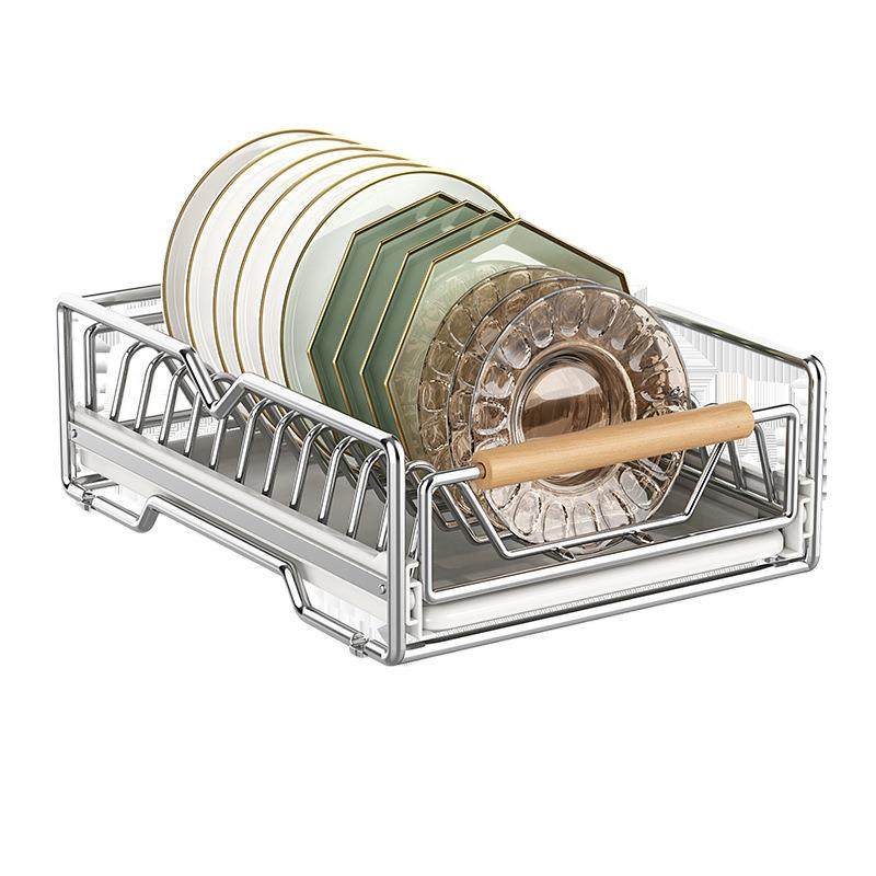 不锈钢碗碟收纳架抽屉式拉篮抽拉碗柜盘沥水碗厨房橱柜内置物架,淘宝优惠券,粉丝福利购,淘宝优惠卷