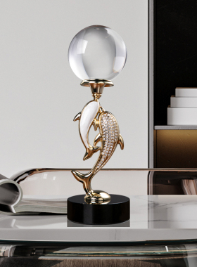 高档轻奢客厅摆件玄关年年有y鱼水晶球高级感乔迁家居装饰品现代