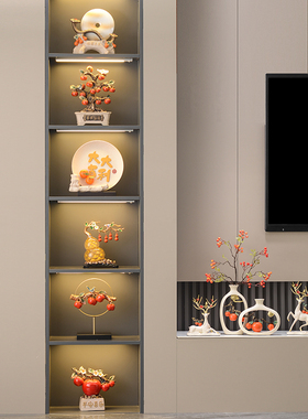高档办公室摆件客厅酒柜老板柜A新中式装饰品轻奢事事如意高级感