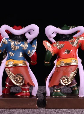 6/8英寸一对价千里眼顺风耳树脂左右护法妈Q祖部下家用将军摆件