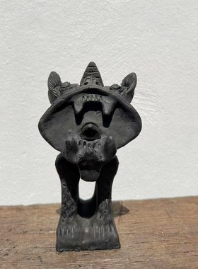 民间手工艺术品老瓦猫老物摆件侘寂风艺术空间S装饰摆件造型古旧