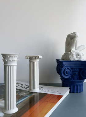 北欧式罗马e柱摆客厅台桌面个性创意建筑艺术品装饰纯手工水泥摆