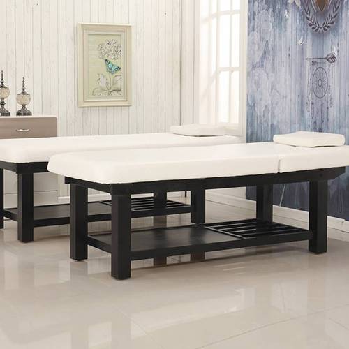 实木美容床美容院专用折叠按摩理疗床推拿床家用带胸洞纹绣美睫床 - 图1