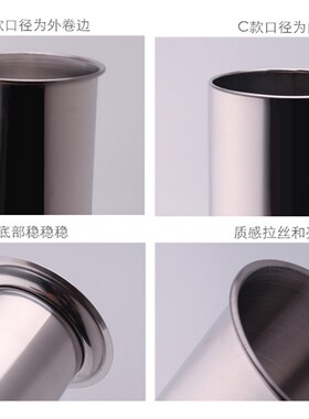 加厚不锈钢吸管座 圆形吸管简筷子桶 调酒棒座 奶茶店用品器具