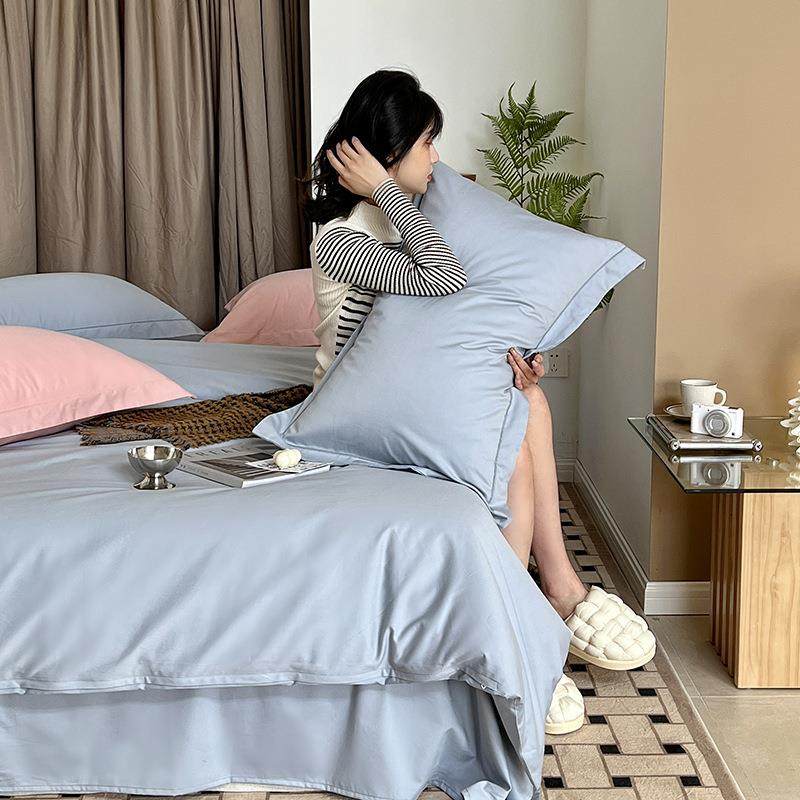 纯色品！a类简1008962332S长绒棉宽边枕头套一对约枕套48x47cm南,淘宝优惠券,粉丝福利购,淘宝优惠卷