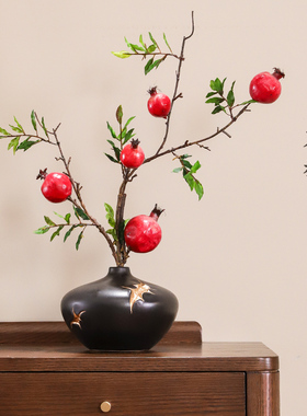 新中式博古架摆件客o厅插花陶瓷花瓶轻奢高档样板间装饰办公室招