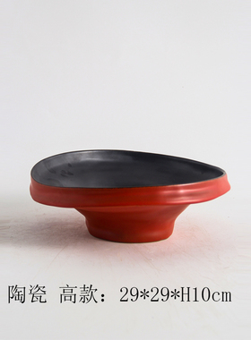 新中式复c古陶瓷果盘摆件现代样板间民宿售楼处酒店客厅花器装饰