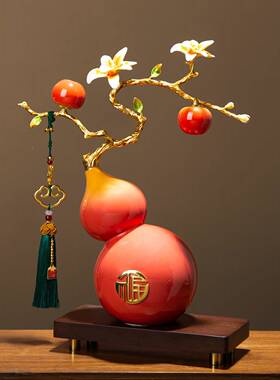 平花开葫件芦装安饰摆中茶式电视柜客厅办JY-052公室博古架酒柜行