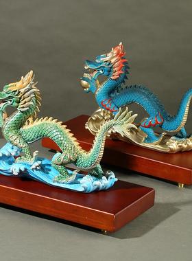 厂家铜龙摆件汉龙青龙龙腾四海创意家居摆件