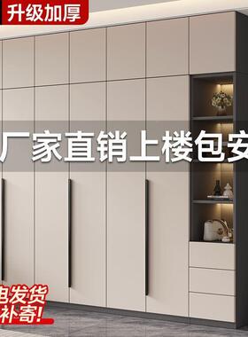 门TalFZD实木衣柜家用卧室儿童出移租房推拉衣橱加门柜子储物柜厚