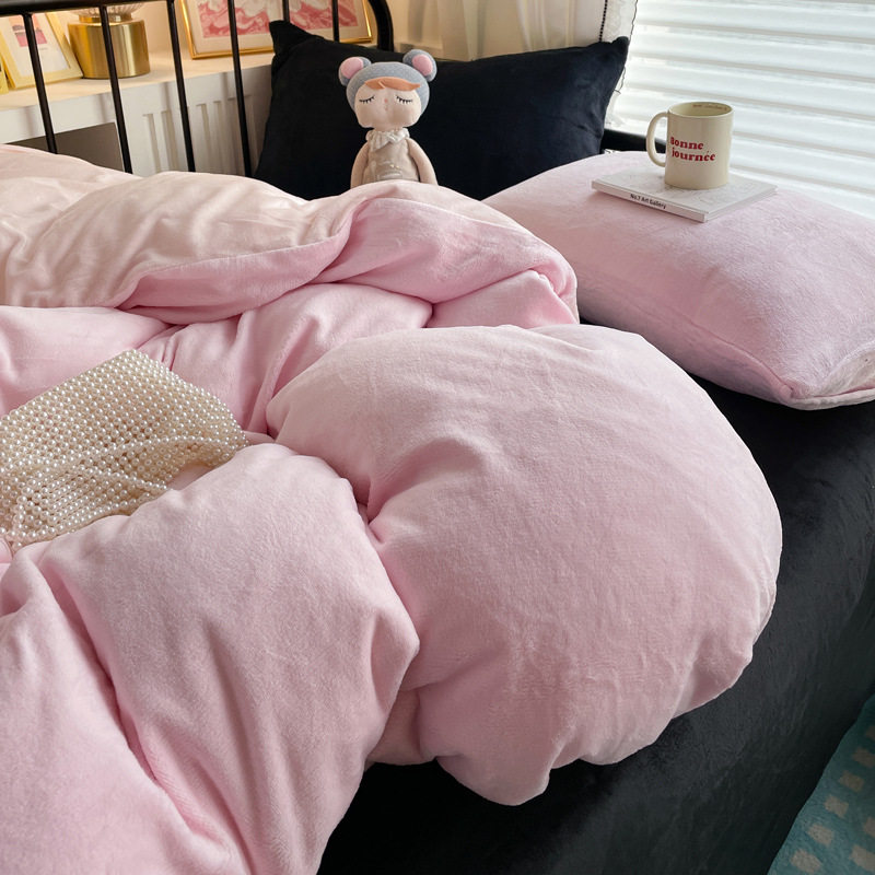 冬款牛奶绒加绒加厚四件套床单款学生宿舍三件套温暖舒适蓄热保暖,淘宝优惠券,粉丝福利购,淘宝优惠卷