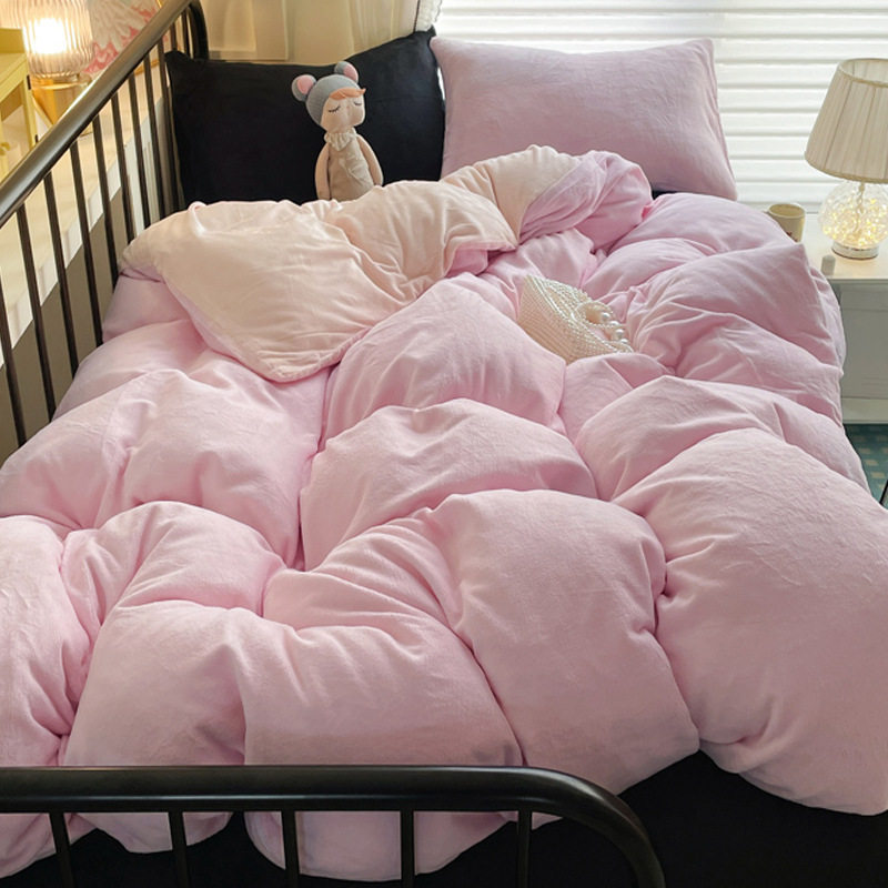 冬款牛奶绒加绒加厚四件套床单款学生宿舍三件套温暖舒适蓄热保暖,淘宝优惠券,粉丝福利购,淘宝优惠卷