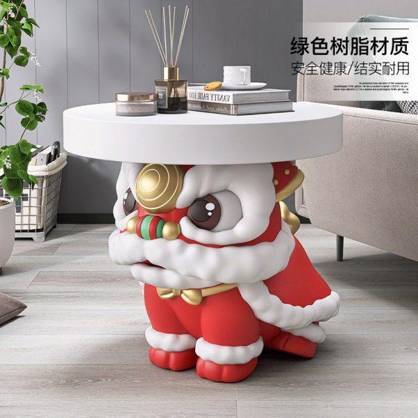 国潮醒狮茶几装饰摆件客厅沙发边几家居饰品床头轻奢时尚乔迁礼物,淘宝优惠券,粉丝福利购,淘宝优惠卷