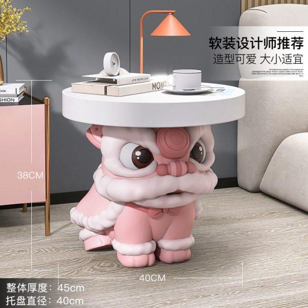 国潮醒狮茶几装饰摆件客厅沙发边几家居饰品床头轻奢时尚乔迁礼物,淘宝优惠券,粉丝福利购,淘宝优惠卷