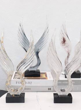 样板房间设计款大鹏展翅创意个性摆件客厅酒店大厅办公室轻奢摆设