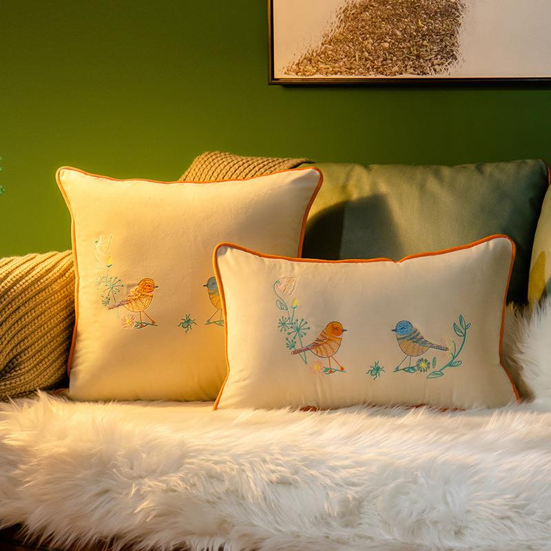 Waist support cushion office living room sofa waist pillow bedroom bay window pillow decoration bed and breakfast hotel embroidered pillow