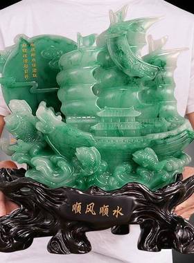 家居摆件树脂一帆风顺顺风顺水龙船摆件创意客厅摆件装饰品