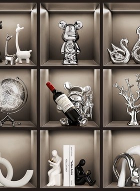 现代轻奢高档家i居电视柜酒柜装饰工艺品客厅玄关餐边柜高级感摆