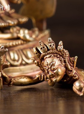 普巴金刚中式摆j件 尼泊尔家居饰品用品 铜手工家用全鎏金小铜像