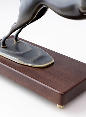 客厅电视酒柜黄铜鹿家居r装饰品摆件办公室轻奢纯铜工艺品开业礼