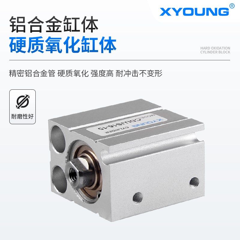 CDUJS20-20D小型自由安装型气缸CUJS20G-10-M轴向CUJS20-5单动气 - 图0