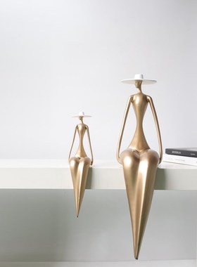 抽象艺术人物坐j姿摆件售楼处玄关客厅电视柜意式极简雕塑软装饰