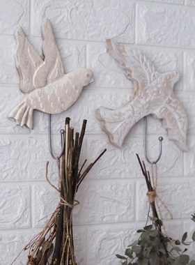 森得源花园杂货摆件挂饰木质手工木桌收纳盒雕花T镜框砖型木质烛