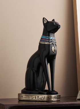 艺术埃及猫摆件客厅玄关s酒柜书房可爱安德森猫摆设乔迁礼物装饰